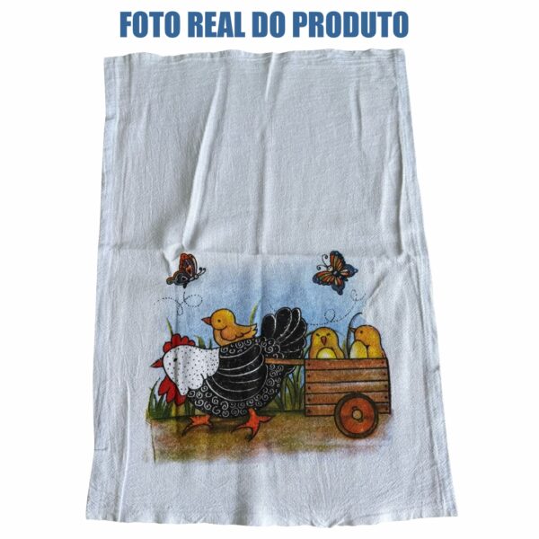 Pano de Prato Estampado Pé de Galinha 45x68cm 10 Unidades - Imagem 4