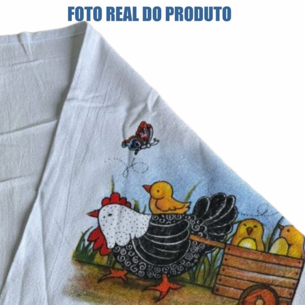 Pano de Prato Estampado Pé de Galinha 45x68cm 10 Unidades - Imagem 2